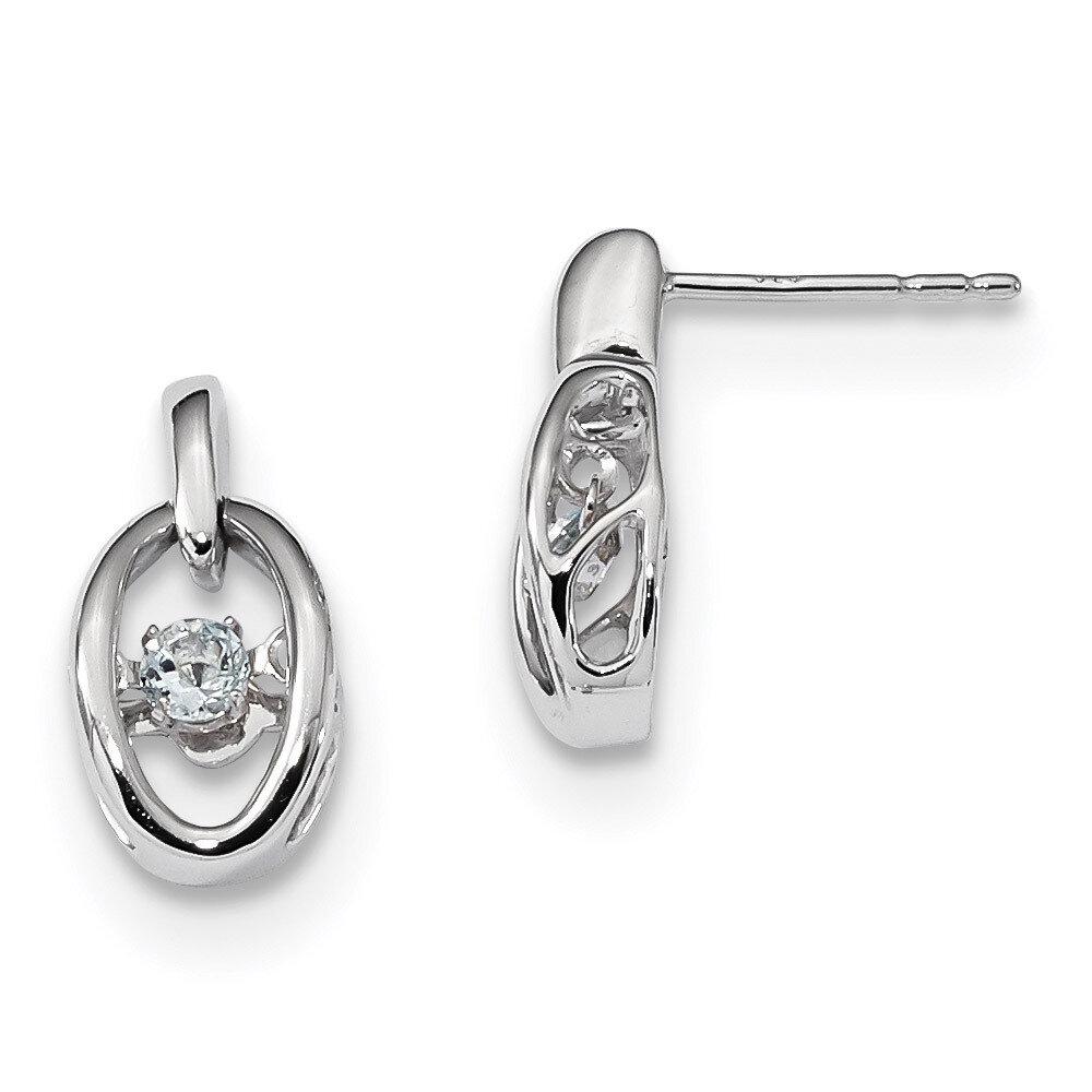 Aquamarine Birthstone Vibrant Earrings Sterling Silver Rhodium QBE32MAR, MPN: QBE32MAR, 191101319501