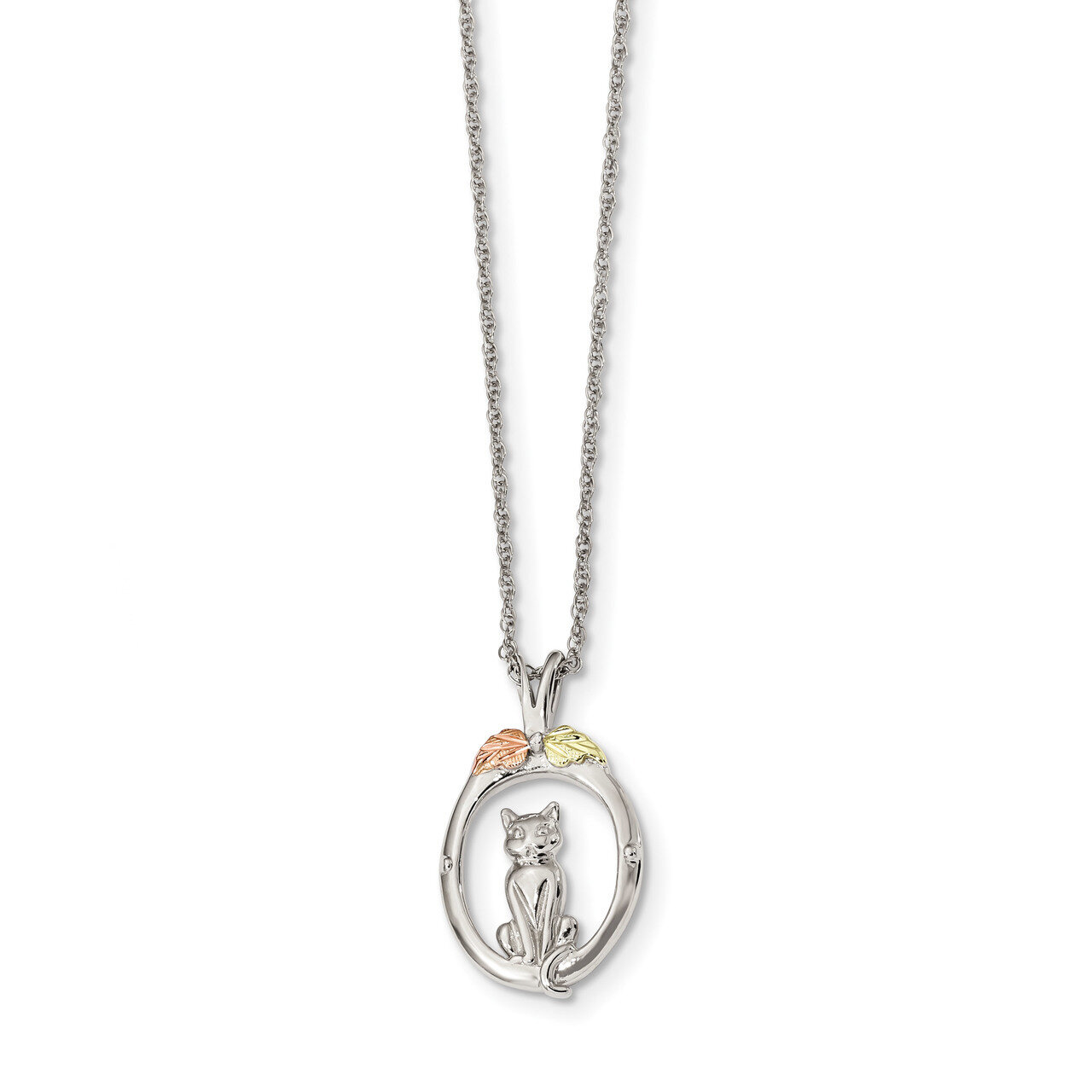 Accents Cat Necklace 10 Inch 12k Gold Sterling Silver QBH265-18, MPN: QBH265-18, 784715550707