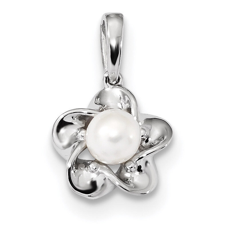 Floral Cultured Freshwater Pearl Pendant Sterling Silver Rhodium-plated QBPD31JUN, MPN: QBPD31JUN, …
