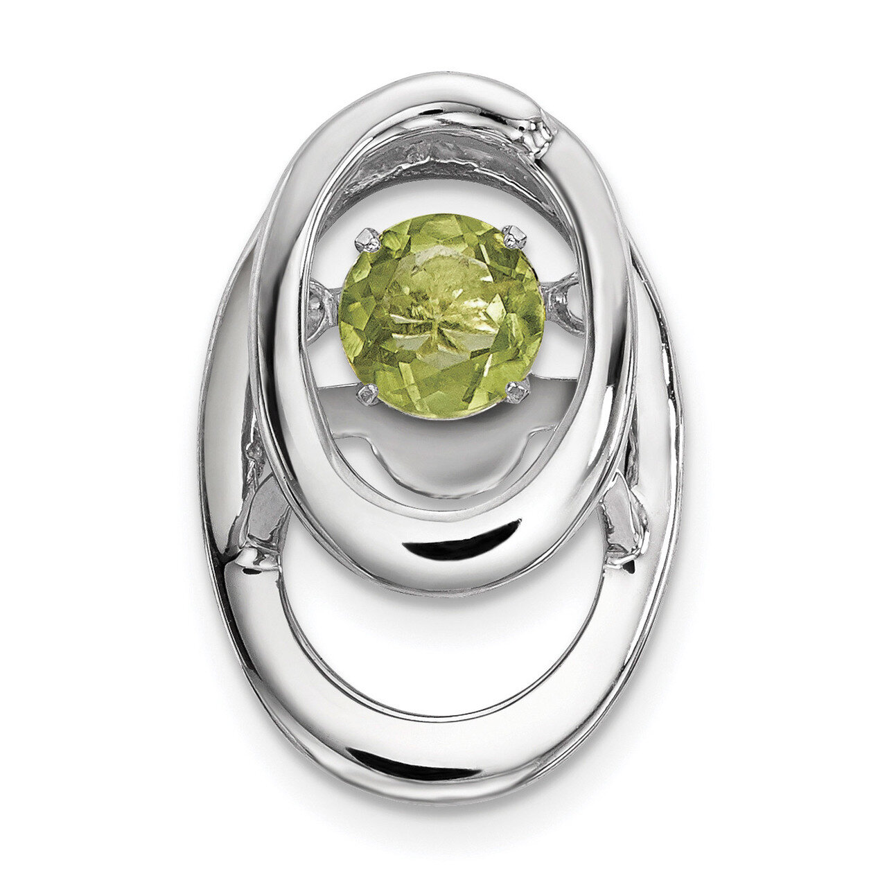 Peridot Birthstone Vibrant Pendant Sterling Silver Rhodium QBPD32AUG, MPN: QBPD32AUG, 883957313368
