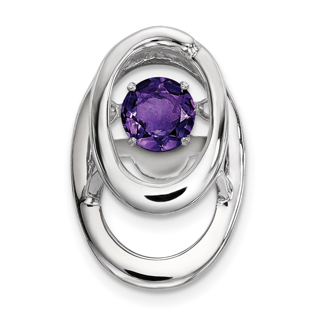 Amethyst Birthstone Vibrant Pendant Sterling Silver Rhodium QBPD32FEB, MPN: QBPD32FEB, 886774011783