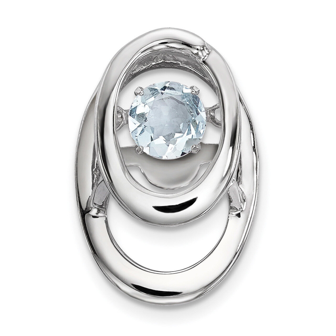 Aquamarine Birthstone Vibrant Pendant Sterling Silver Rhodium QBPD32MAR, MPN: QBPD32MAR, 8867741009…
