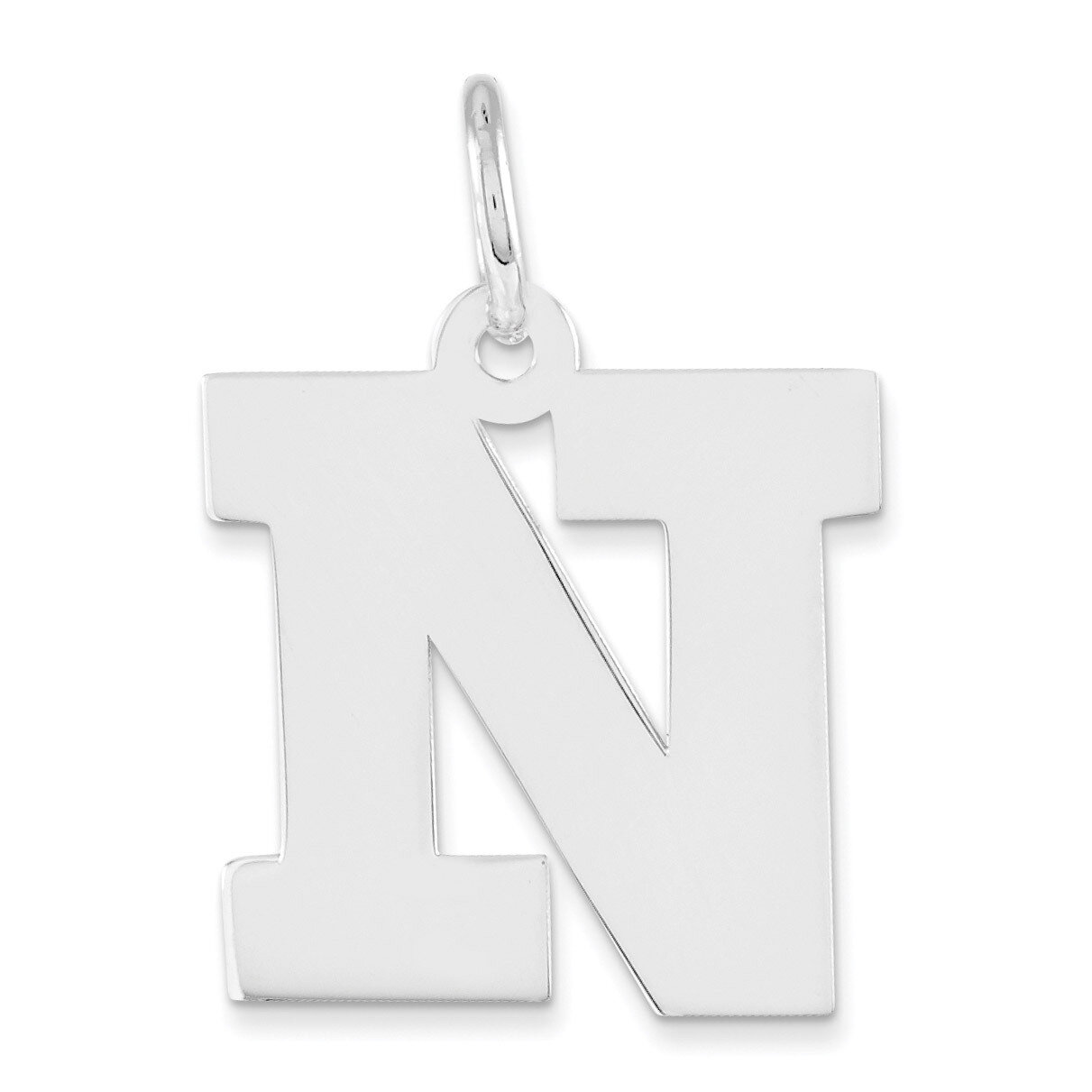 Block Initial N Charm Sterling Silver Medium QC5095N, MPN: QC5095N, 191101182488