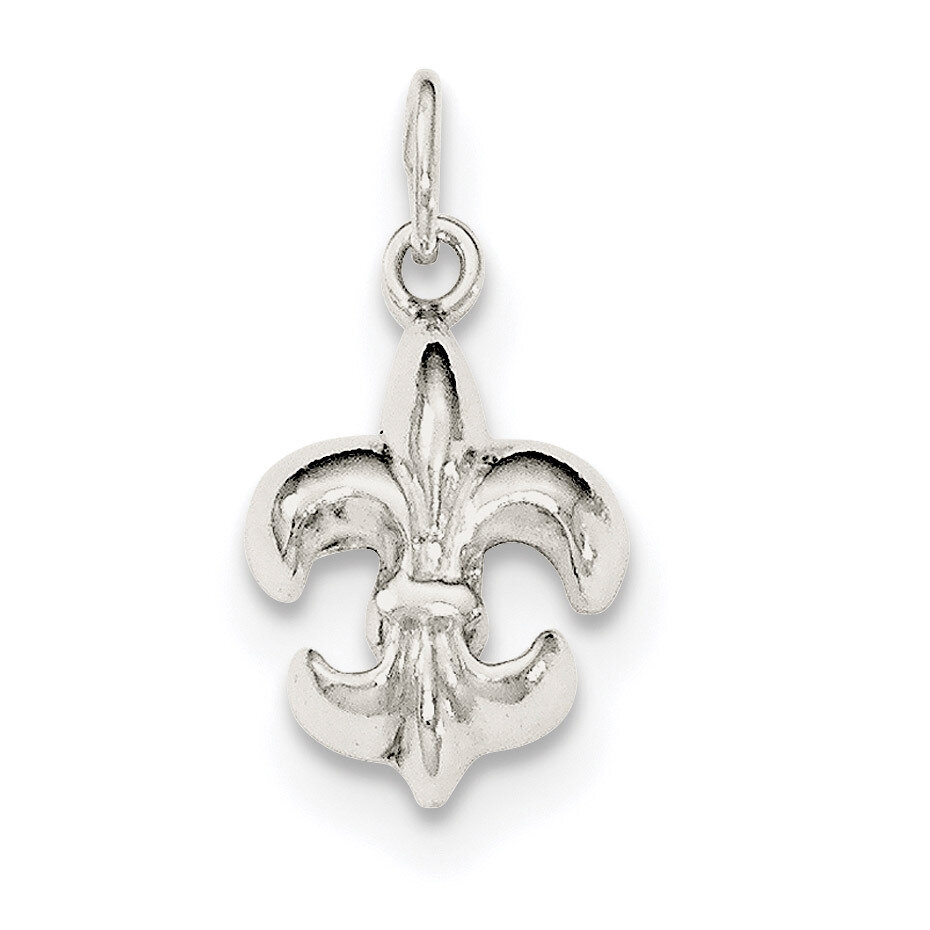 Fleur De Lis Charm Sterling Silver Polished QC8111, MPN: QC8111, 191101363214