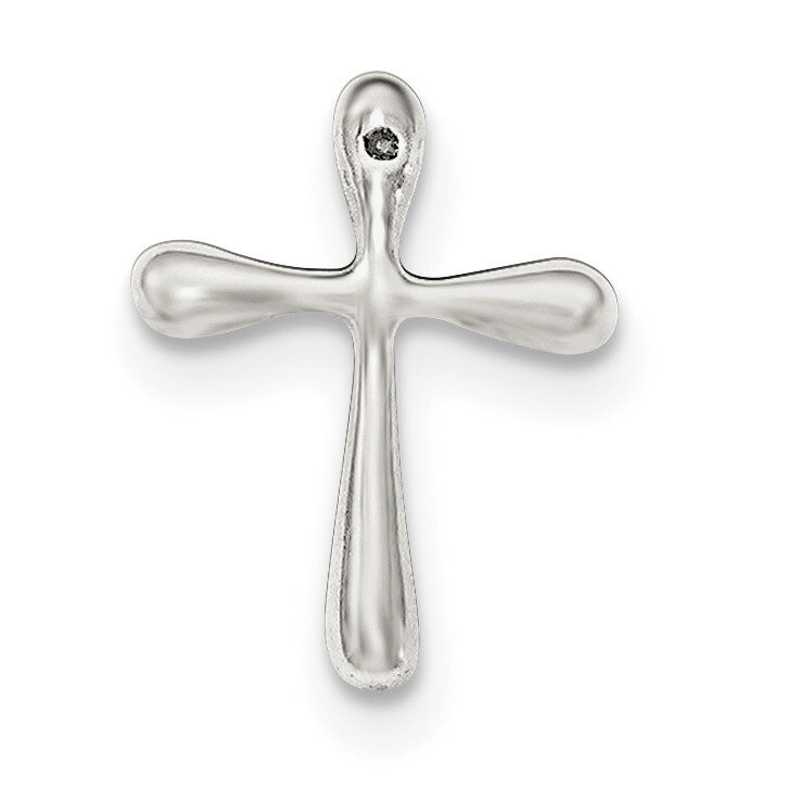 Diamond Cross Chain Slide Sterling Silver Polished QC8117, MPN: QC8117,