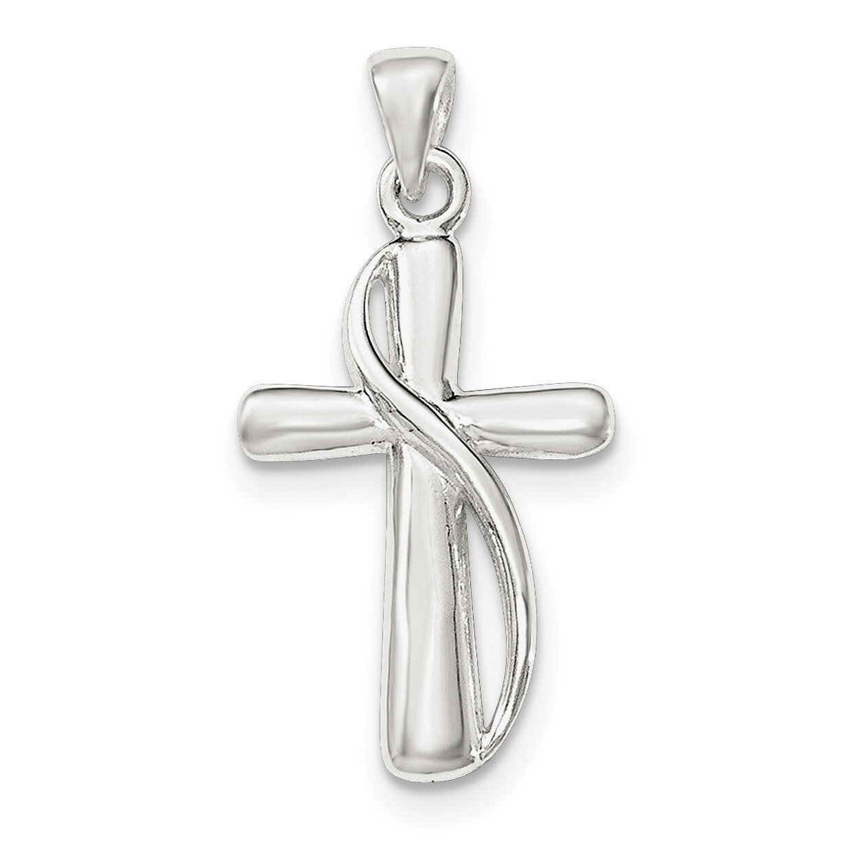 Cross Pendant Sterling Silver Polished QC8120, MPN: QC8120, 191101359736