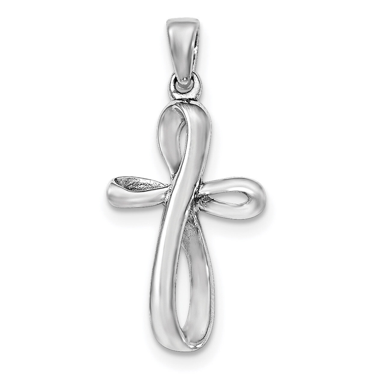 Cross Pendant Sterling Silver Rhodium-plated Polished QC8121, MPN: QC8121, 191101361586