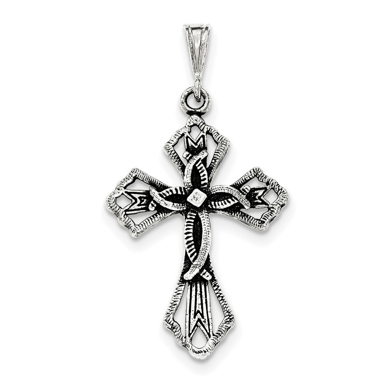 Cross Pendant Sterling Silver Antiqued QC8128