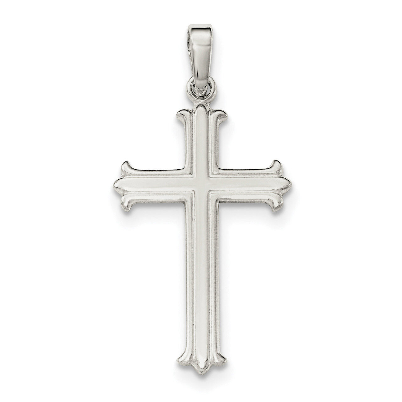 Fleur De Lis Cross Pendant Sterling Silver Polished QC8156, MPN: QC8156, 191101361043