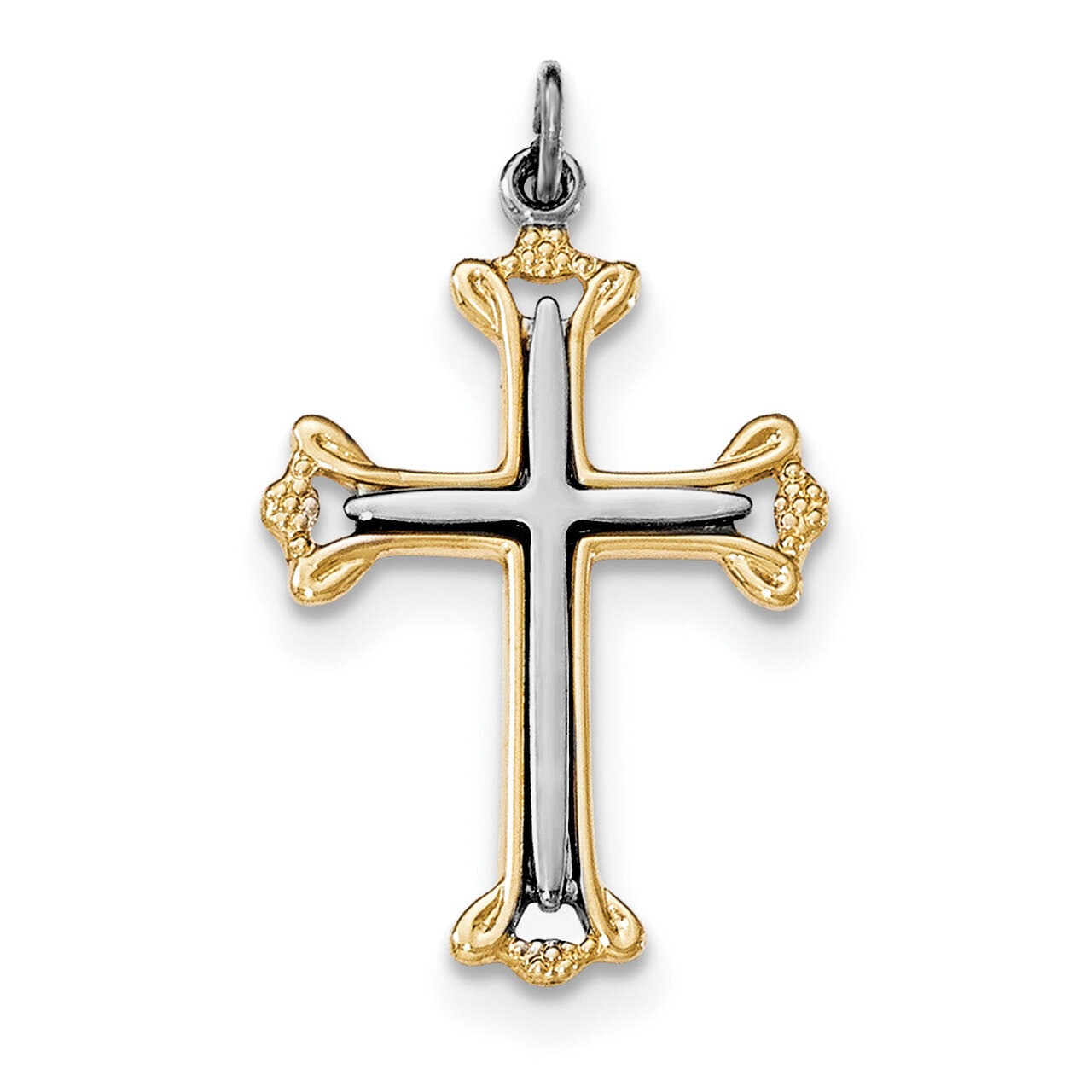 Gold-tone Cross Pendant Sterling Silver Rhodium-plated QC8159, MPN: QC8159, 191101366772