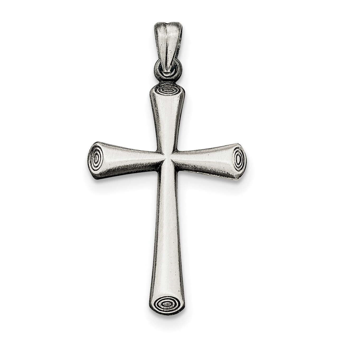 Brushed Latin Cross Pendant Sterling Silver Antiqued QC8165, MPN: QC8165, 191101454653