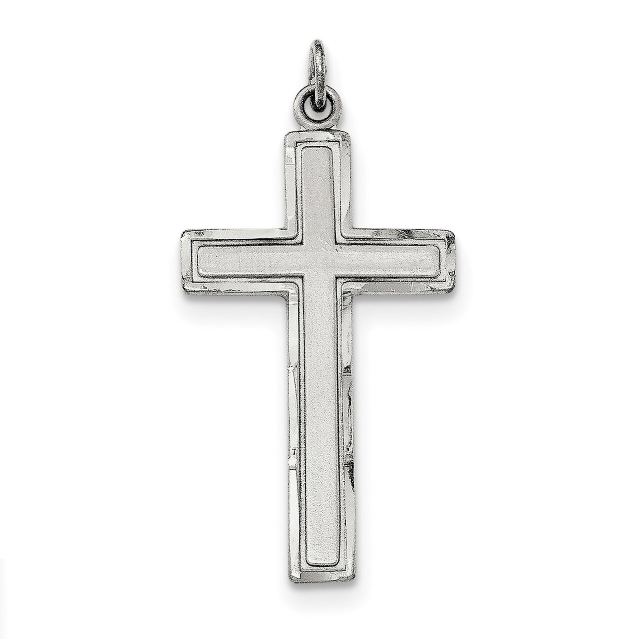 Satin Cross Pendant Sterling Silver Antiqued QC8173