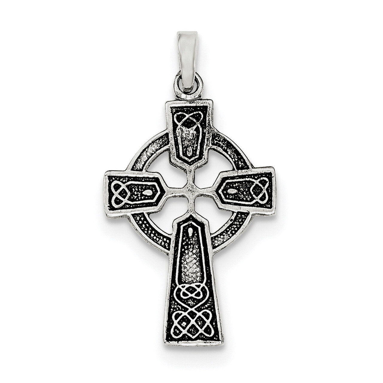 Celtic Cross Pendant Sterling Silver Polished and Antiqued QC8191, MPN: QC8191, 191101361067