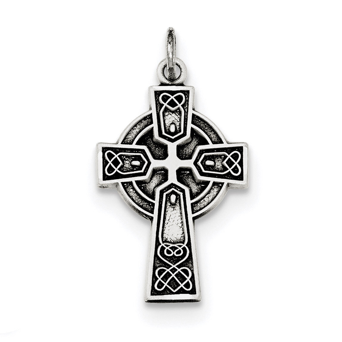 Small Celtic Cross Pendant Sterling Silver Antiqued QC8194