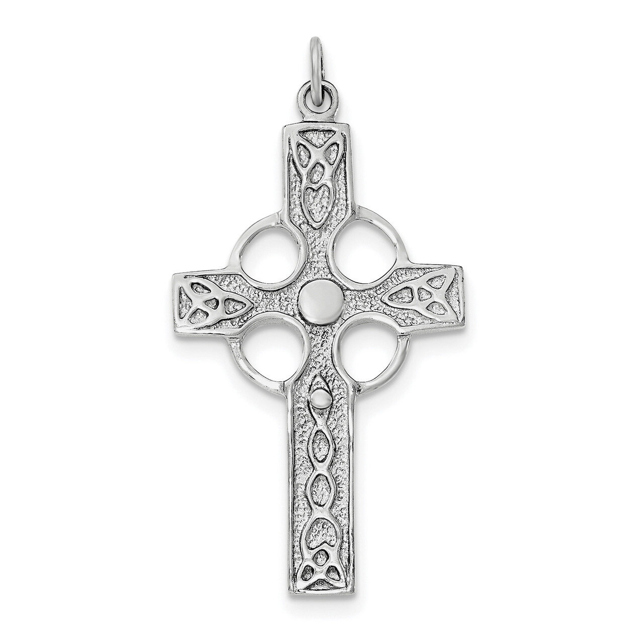 Celtic Cross Pendant Sterling Silver Rhodium-plated Polished QC8198
