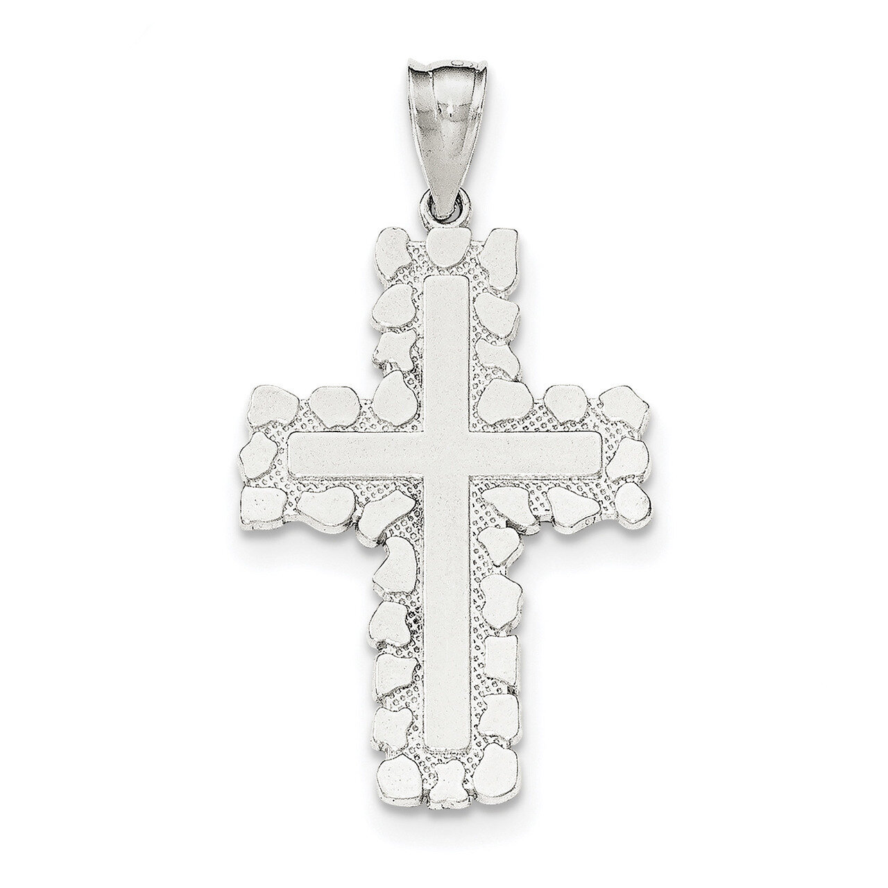 Outlined Cross Pendant Sterling Silver Polished QC8234, MPN: QC8234, 191101367588