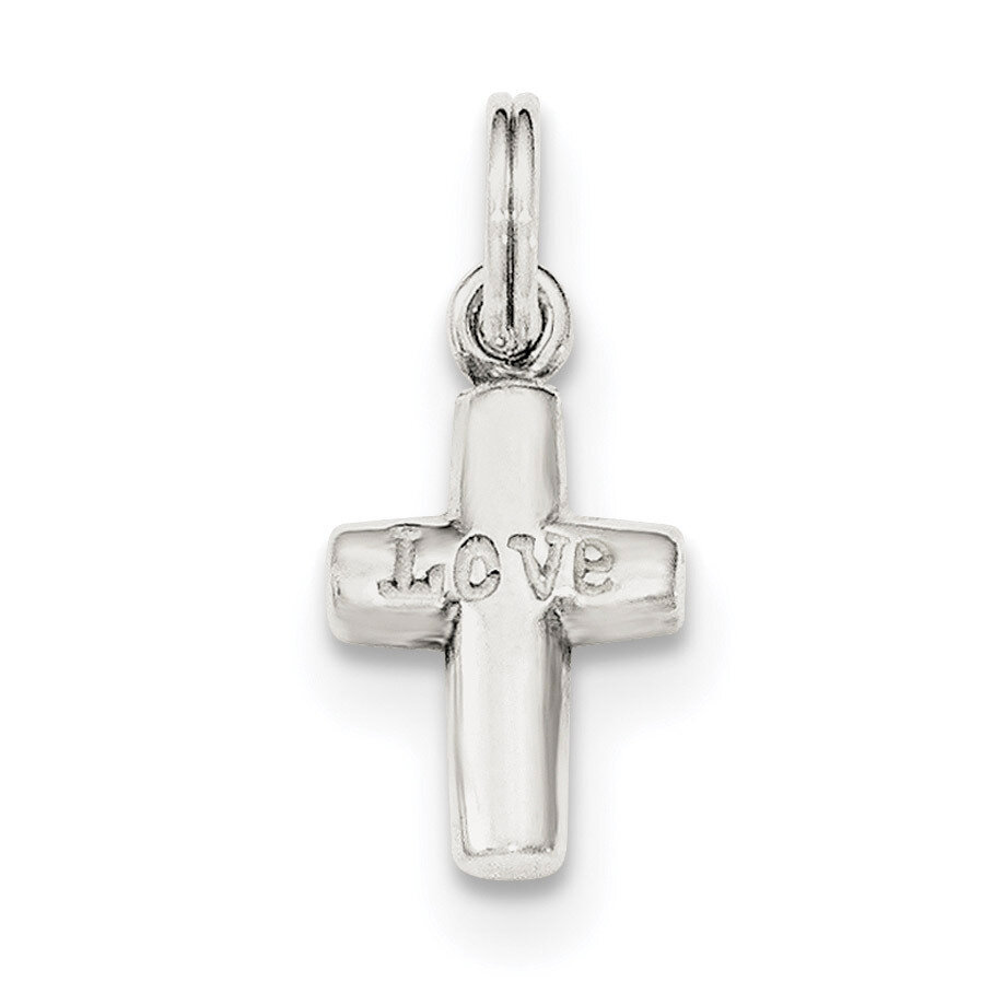 LOVE Cross Charm Sterling Silver Polished QC8253