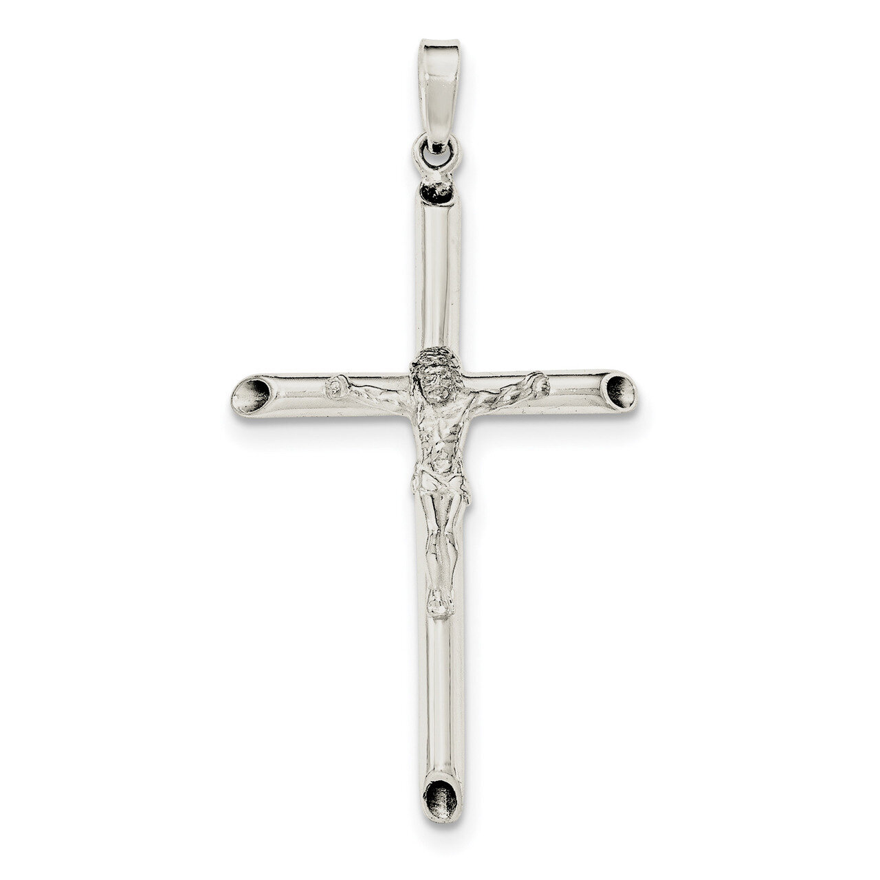 Hollow Crucifix Pendant Sterling Silver Polished QC8278