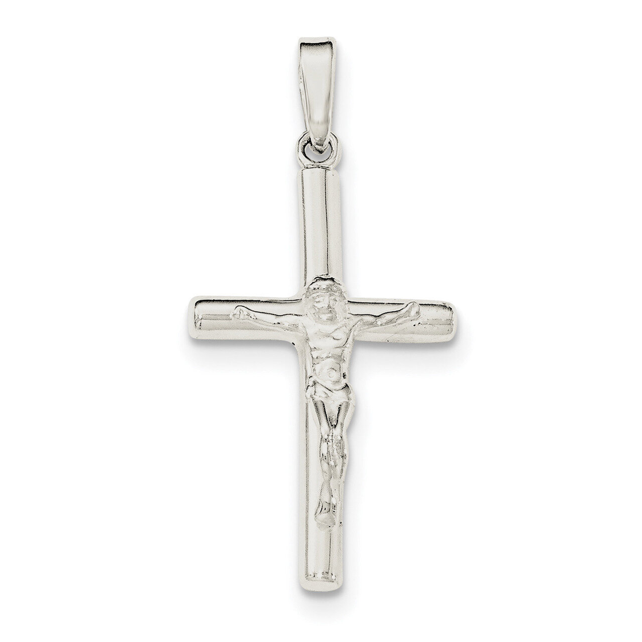 Hollow Crucifix Cross Pendant Sterling Silver Polished QC8279, MPN: QC8279, 191101367625