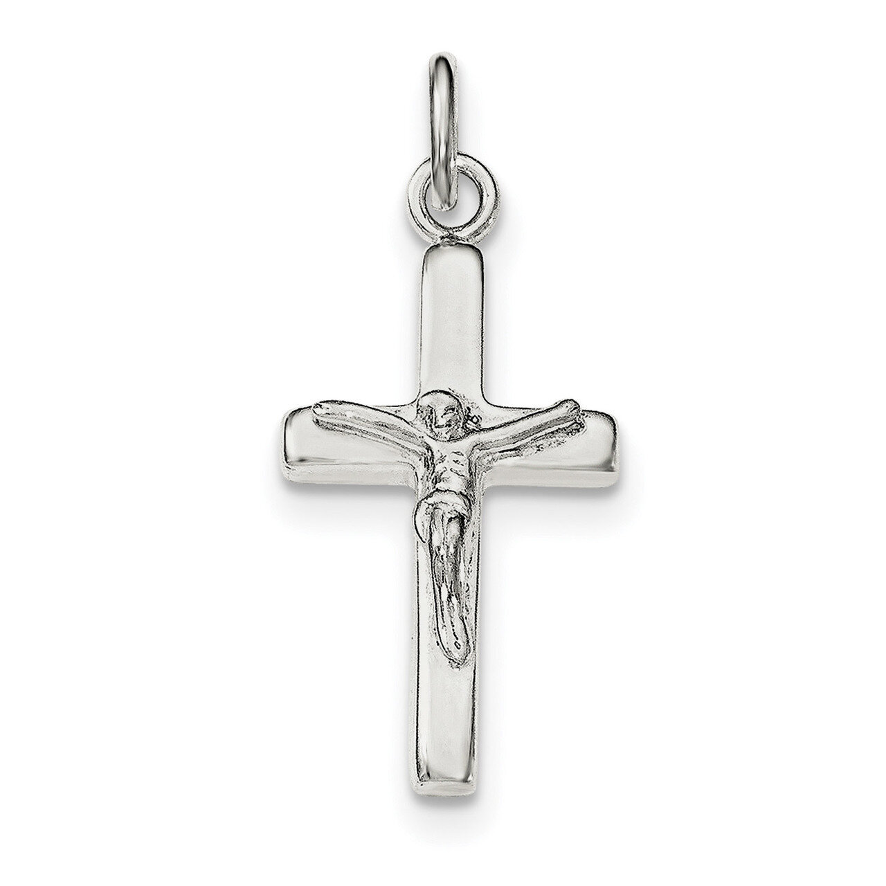 Crucifix Cross Pendant Sterling Silver Polished QC8283
