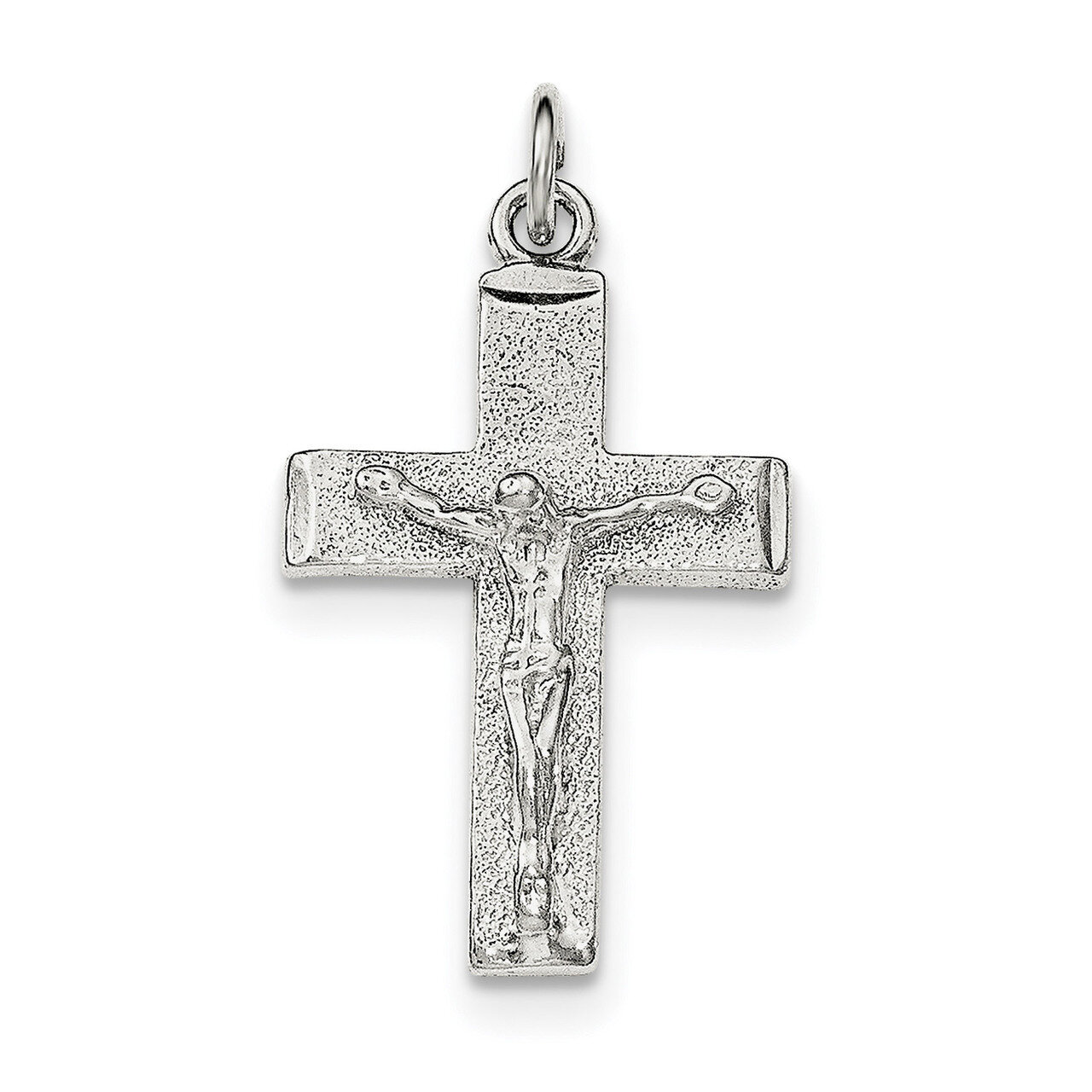 Squared Cross Crucifix Pendant Sterling Silver Polished QC8287, MPN: QC8287, 191101366031