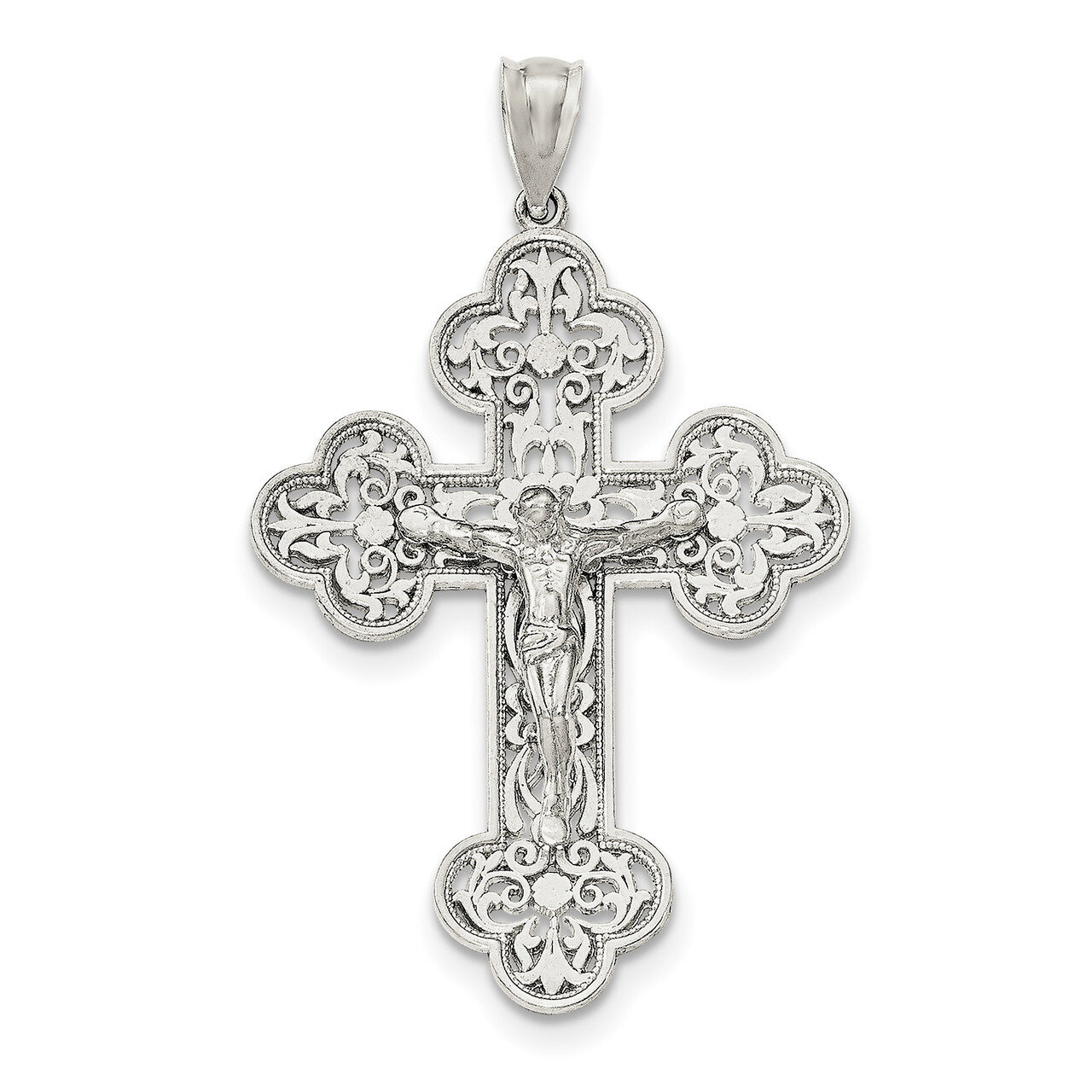 INRI Crucifix Pendant Sterling Silver Polished QC8331