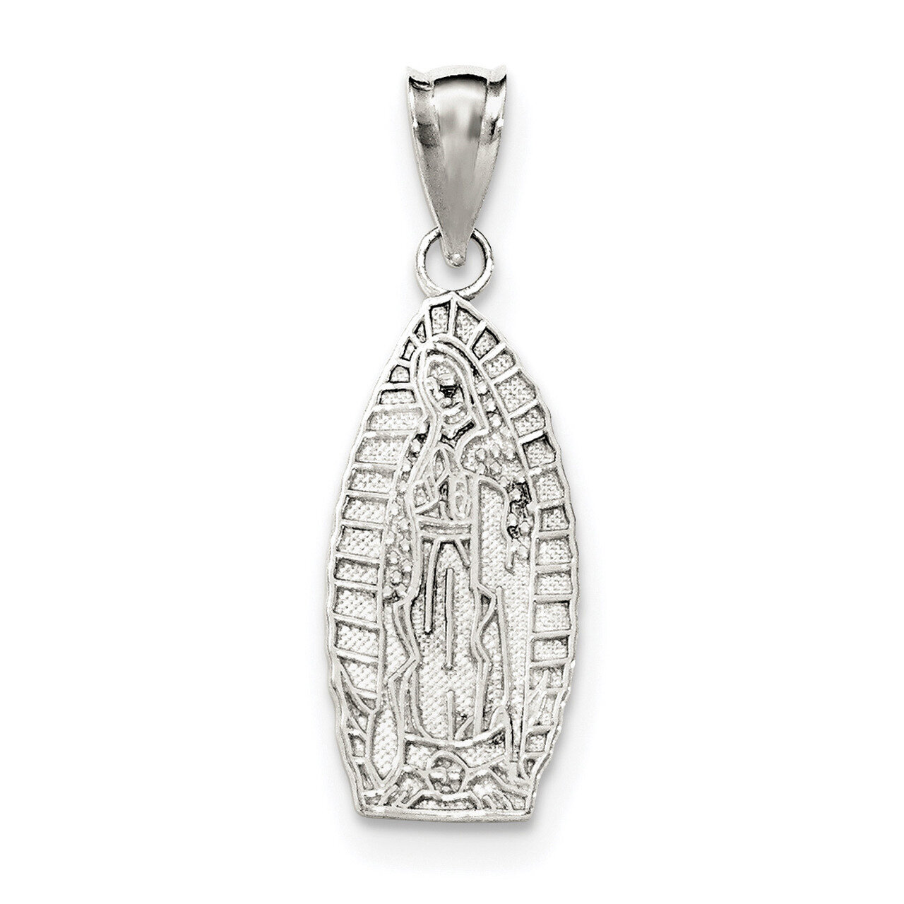 Religious Teardrop Pendant Sterling Silver Polished QC8368