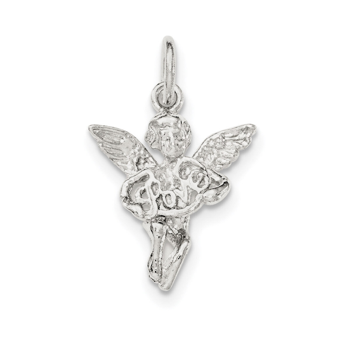 Textured Angel Love Pendant Sterling Silver Polished QC8404, MPN: QC8404, 886774762784