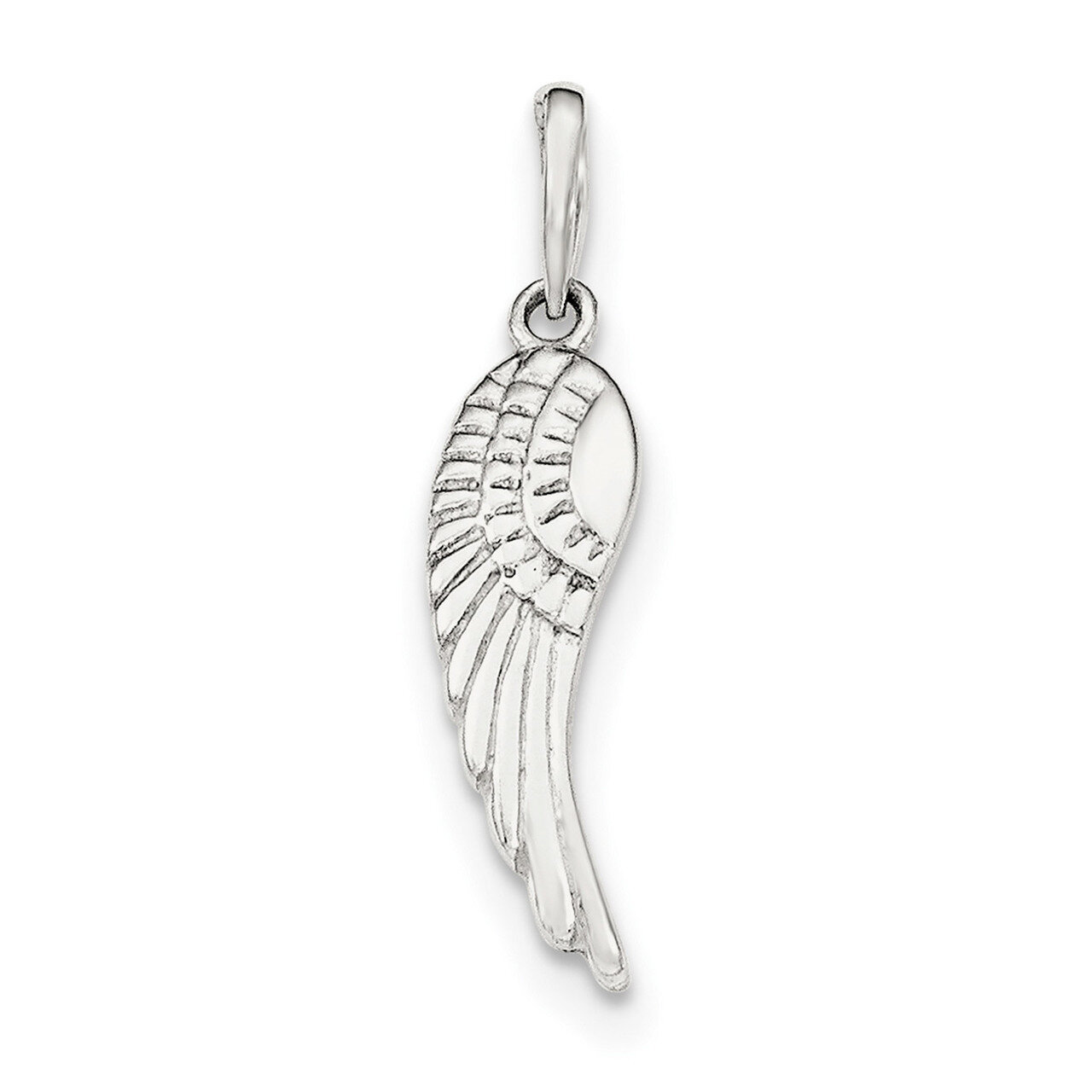 Angel Wing Pendant Sterling Silver Polished and Textured QC8420, MPN: QC8420, 886774762821