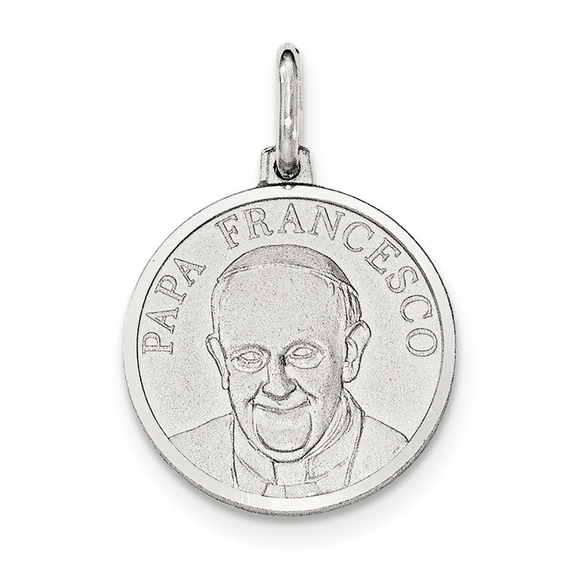 Matte Papa Francesco Medal Pendant Sterling Silver QC8431, MPN: QC8431, 191101363788