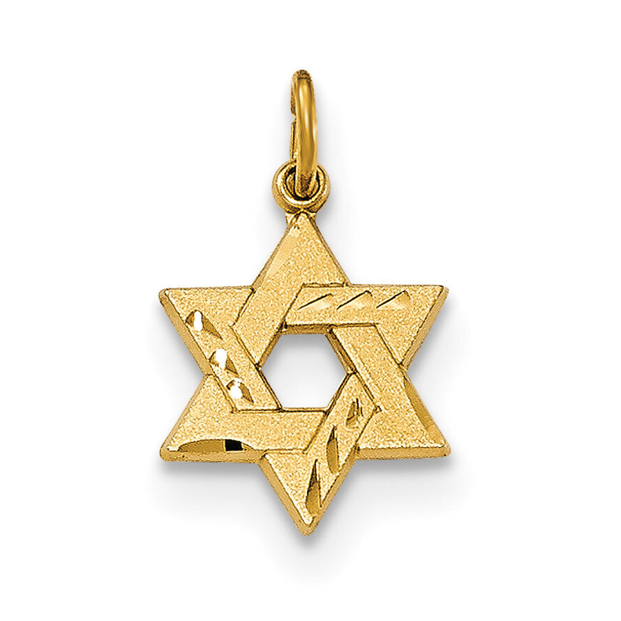 Engraved Small Jewish Star Pendant Sterling Silver Gold-tone QC8451, MPN: QC8451, 191101368875