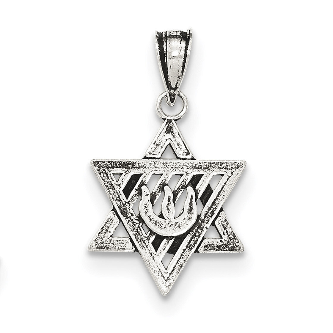 Star of David Pendant Sterling Silver Antiqued QC8453, MPN: QC8453, 886774762890