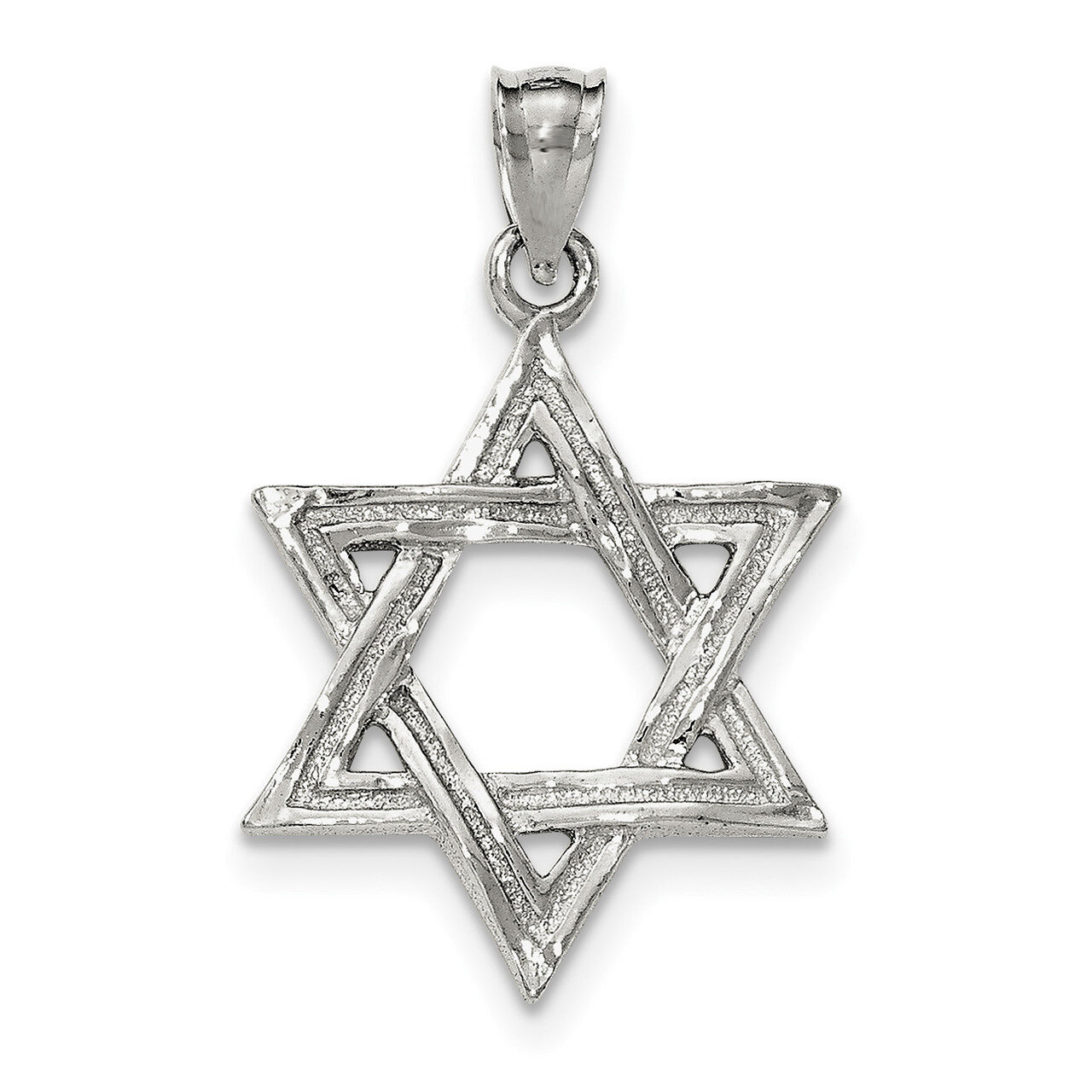 Star of David Pendant Sterling Silver Polished QC8454