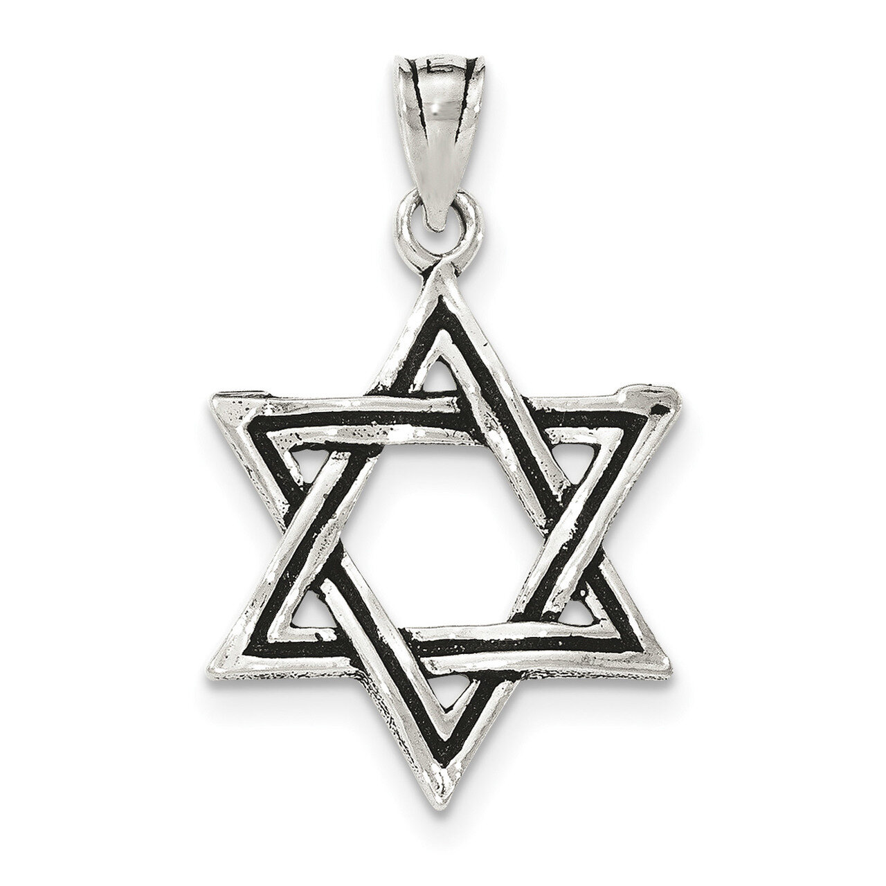 Star of David Pendant Sterling Silver Antiqued QC8455, MPN: QC8455, 886774762913