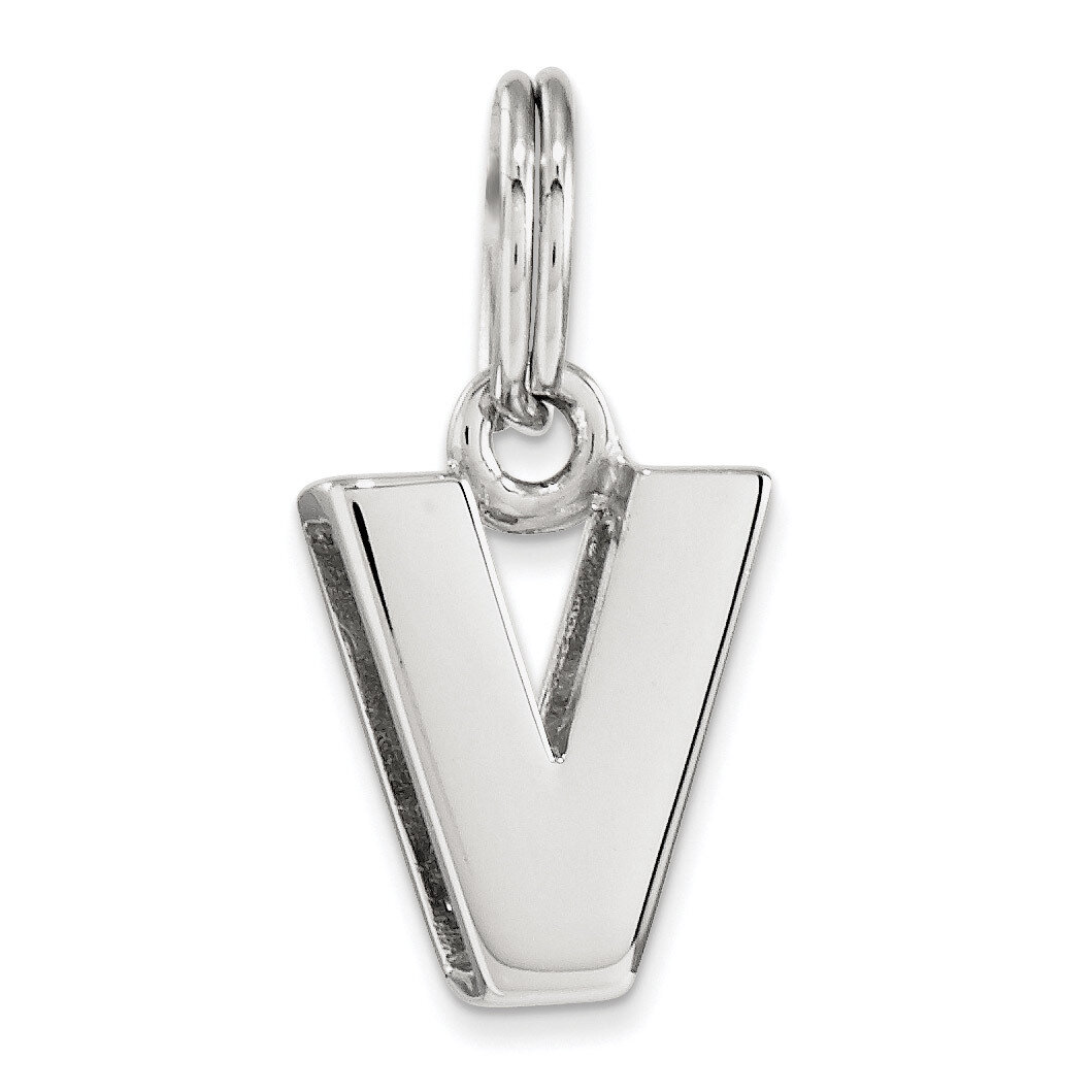 Letter V Charm Sterling Silver QC8460V, MPN: QC8460V, 191101360602