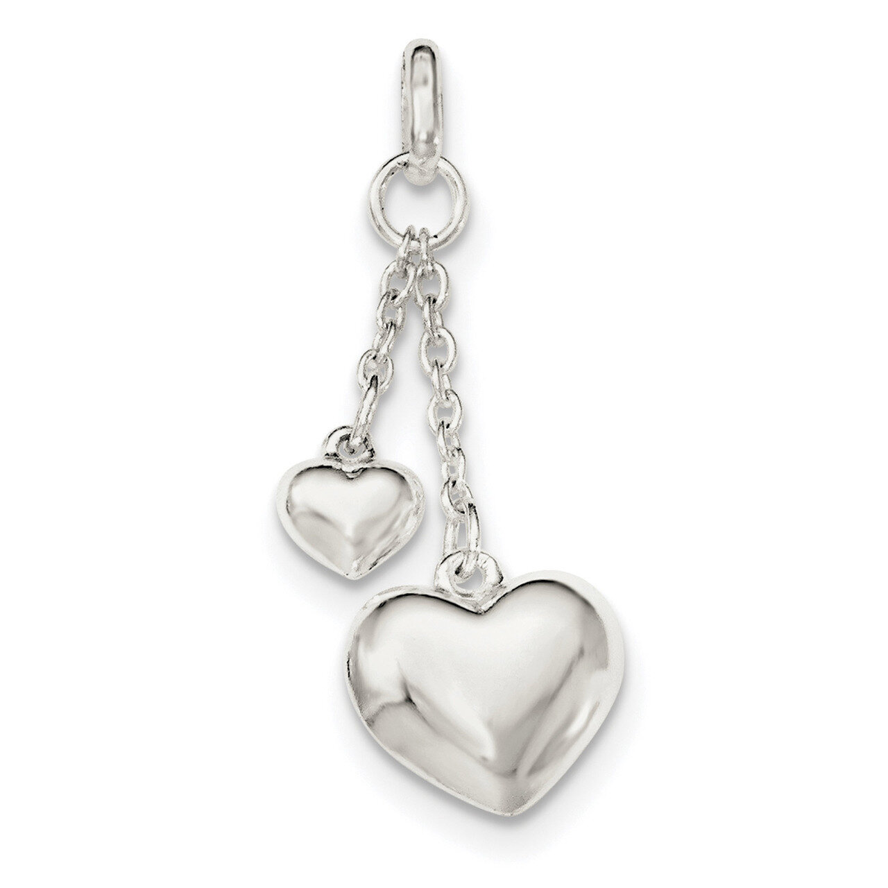 Puffed Heart Pendant Sterling Silver Polished QC8461