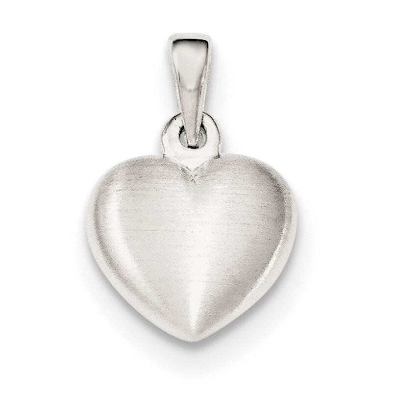 Heart Pendant Sterling Silver Satin QC8463