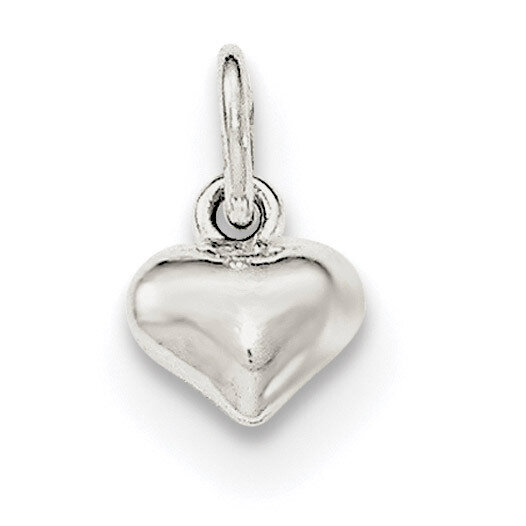 Puff Heart Charm Sterling Silver Polished QC8465