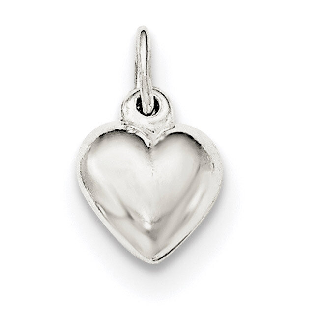 Puff Heart Charm Sterling Silver Polished QC8466