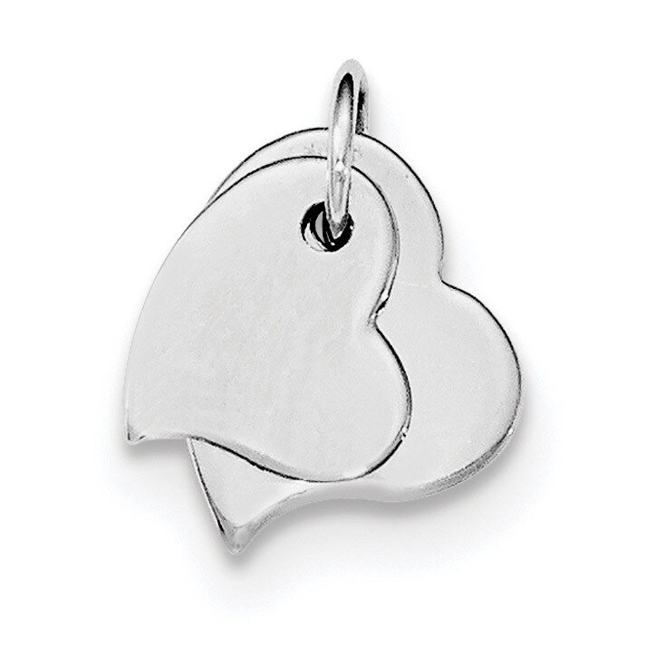 satin and Polished Two Piece Heart Pendant Sterling Silver Rhodium-plated QC8468, MPN: QC8468, 1911…