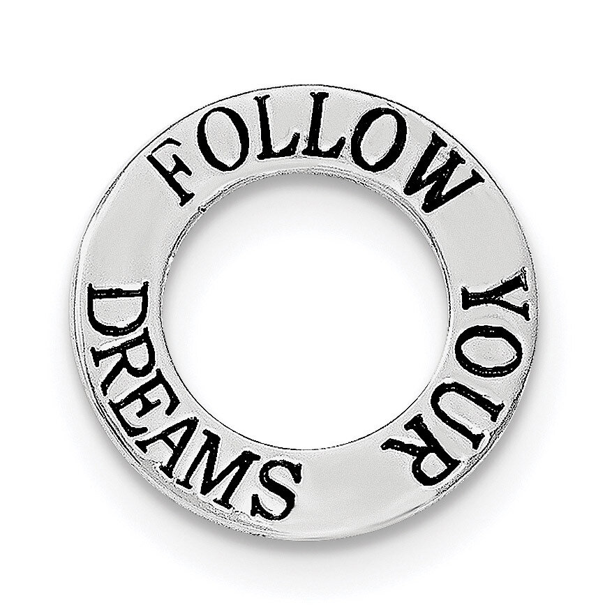 Follow Your Dreams Chain Slide Sterling Silver Rhodium-plated Polished QC8543