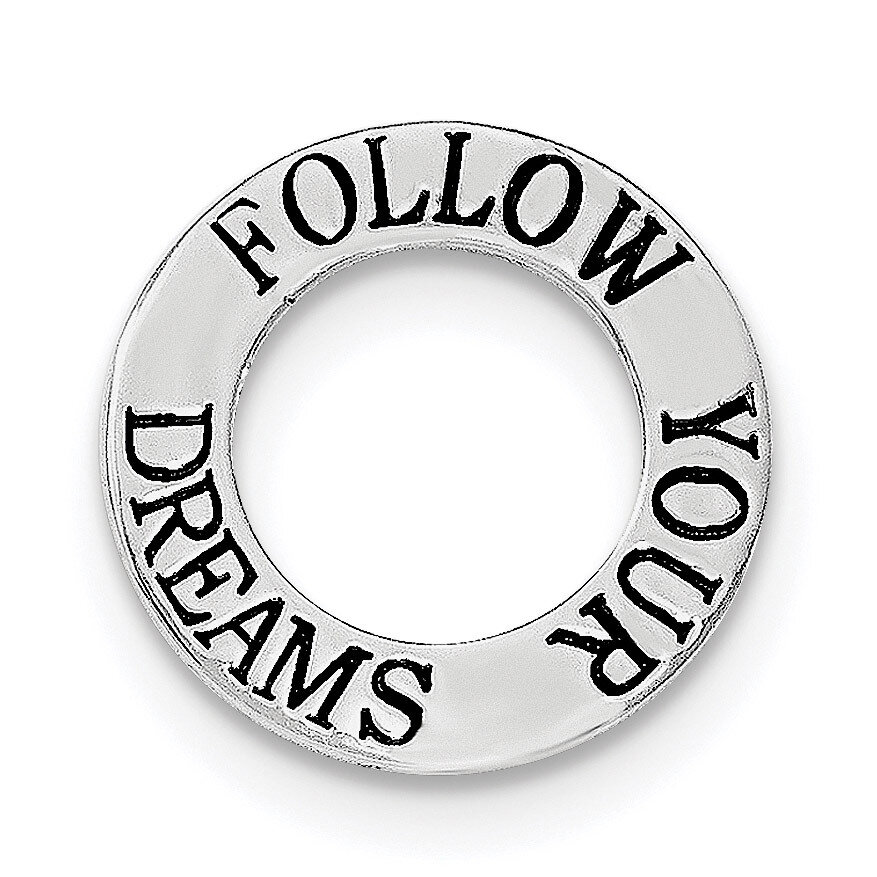 Follow Your Dreams Chain Slide Sterling Silver Rhodium-plated Polished QC8543, MPN: QC8543, 1911013…