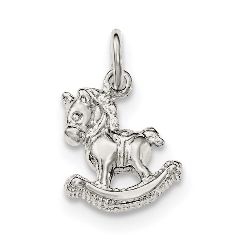 Rocking Horse Pendant Sterling Silver Polished QC8555, MPN: QC8555, 191101364594