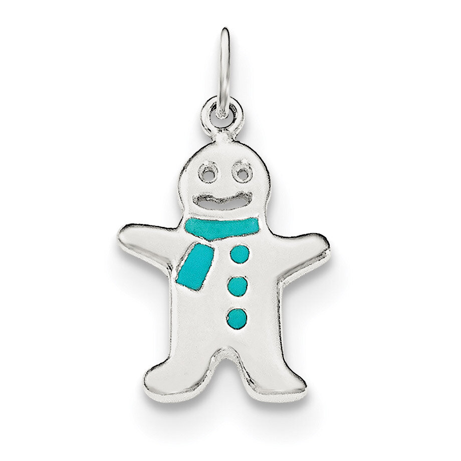 Enamel Snowman Pendant Sterling Silver Polished QC8598, MPN: QC8598, 191101471193