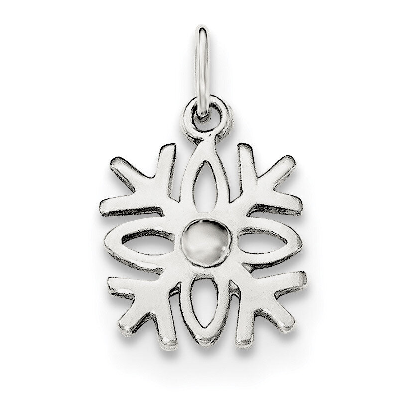 Snowflake Charm Sterling Silver Polished QC8602, MPN: QC8602, 191101467554