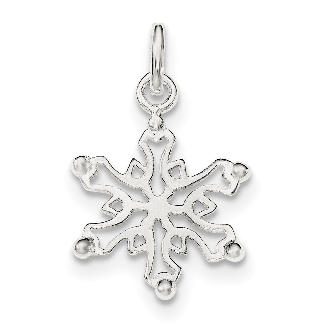 Snowflake Pendant Sterling Silver Polished QC8604