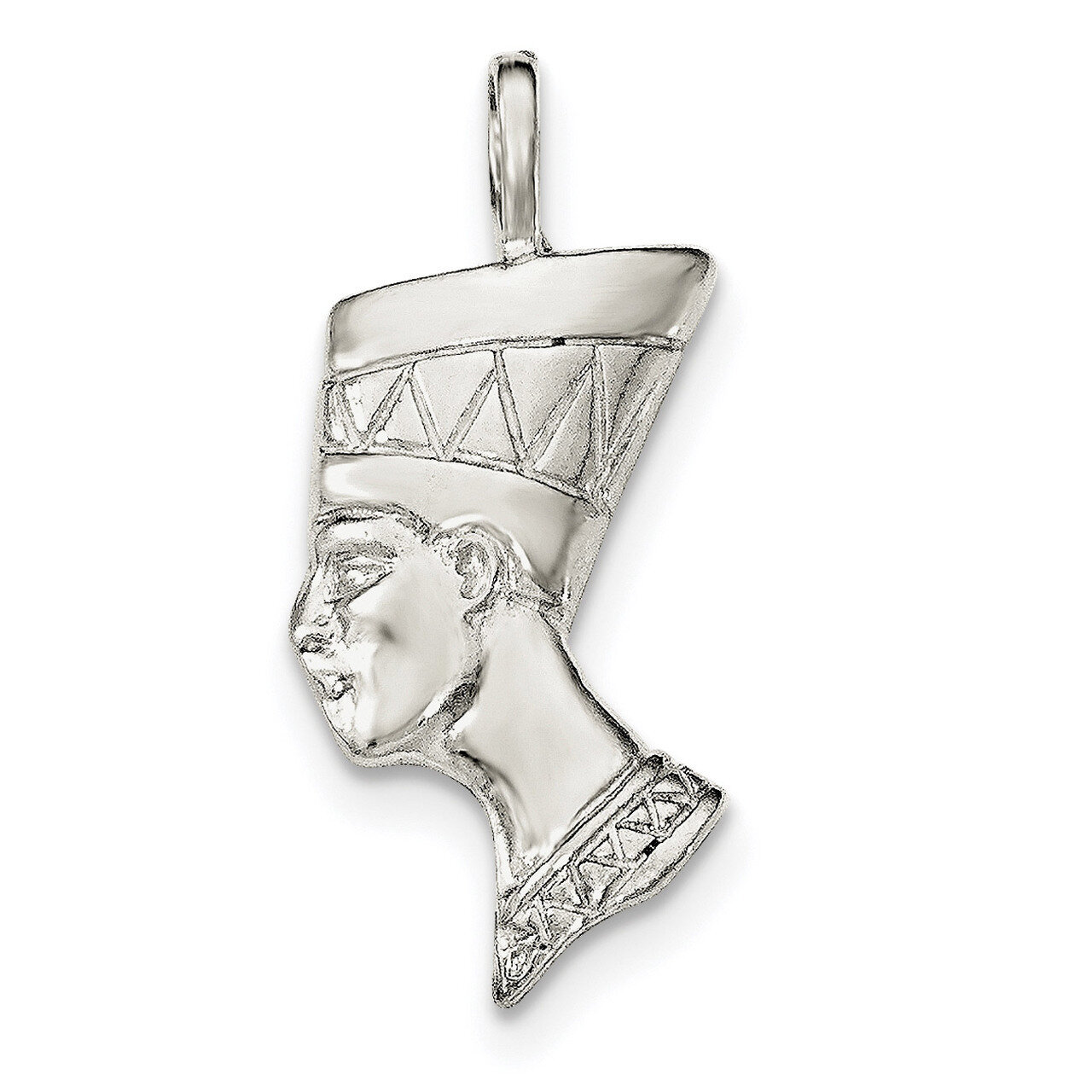 Nefertiti Head Pendant Sterling Silver Polished QC8634, MPN: QC8634, 191101458538