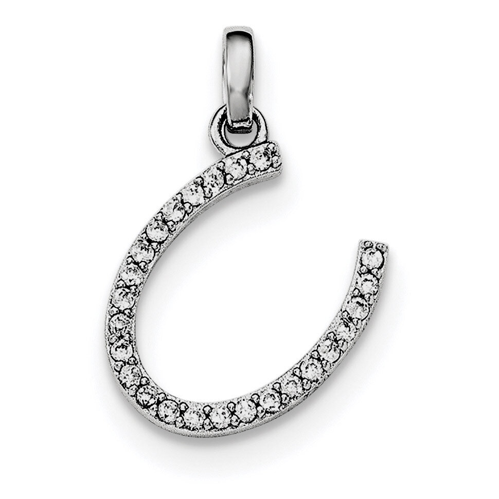 CZ Diamond Pendant Sterling Silver Rhodium-plated QC8649, MPN: QC8649, 191101361692