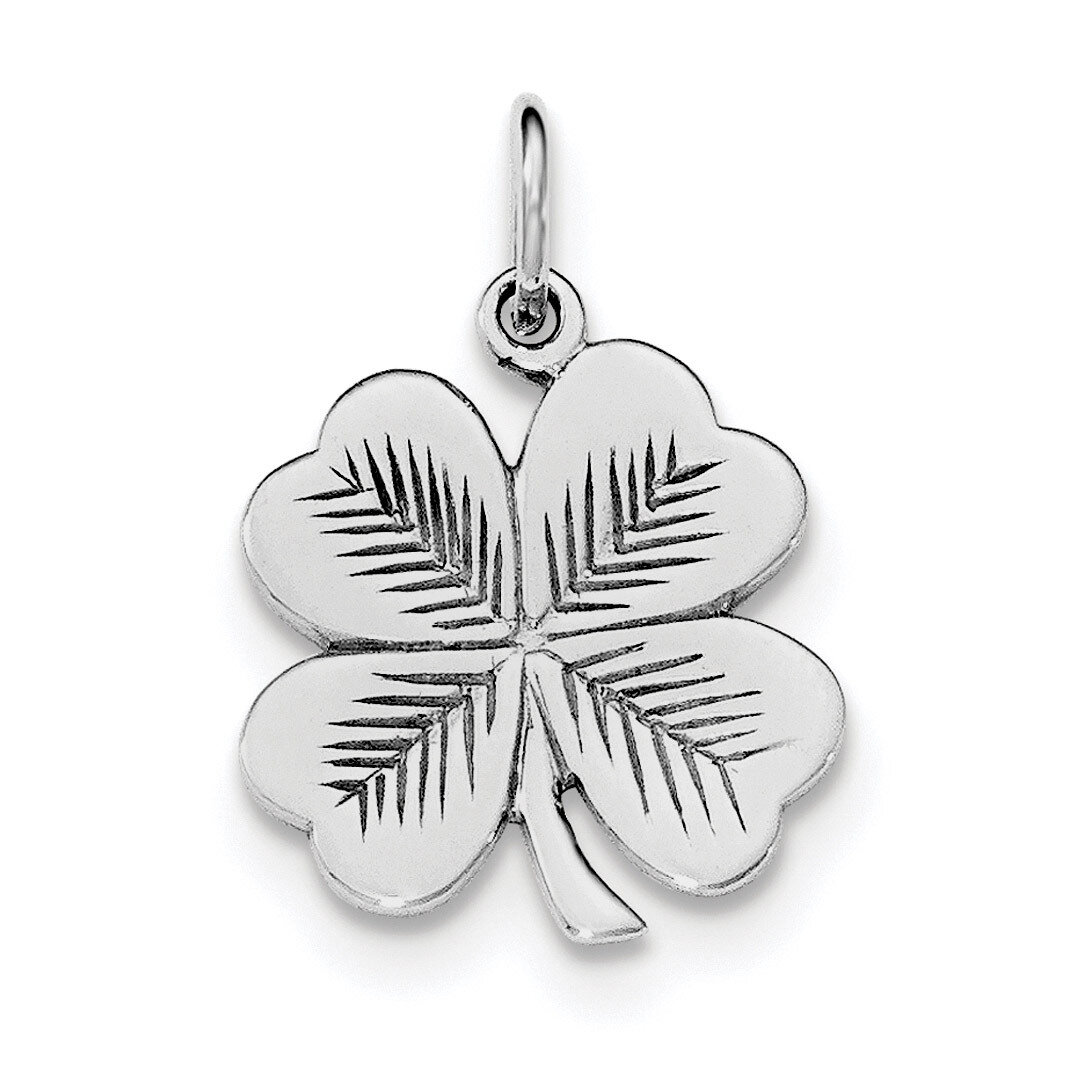 4 Leaf Clover Pendant Sterling Silver Rhodium-plated Polished QC8652