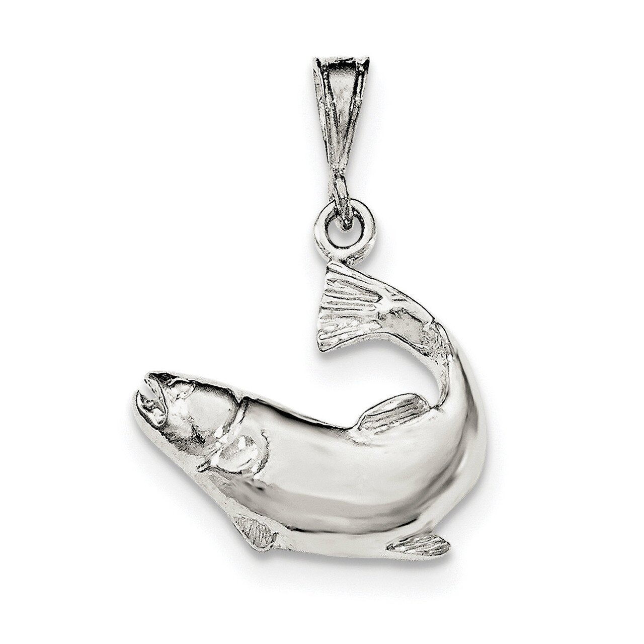 Salmon Pendant Sterling Silver Polished QC8767